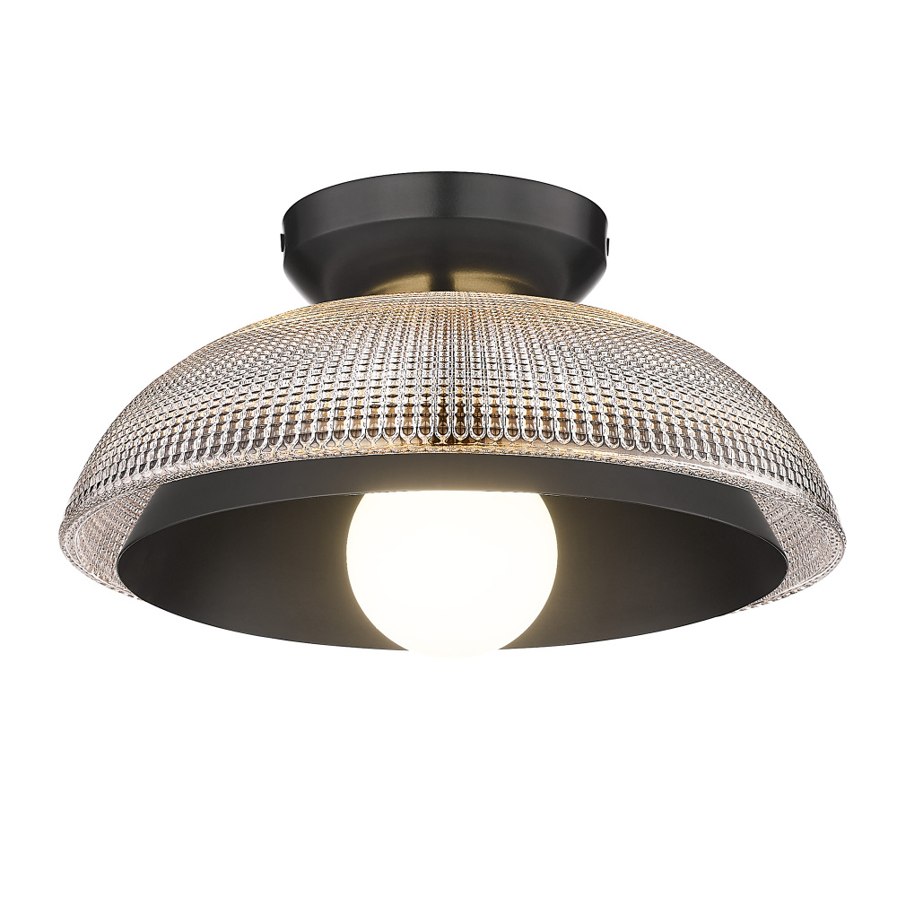 Golden Lighting Crawford 1-light Flush Mount in Matte Black